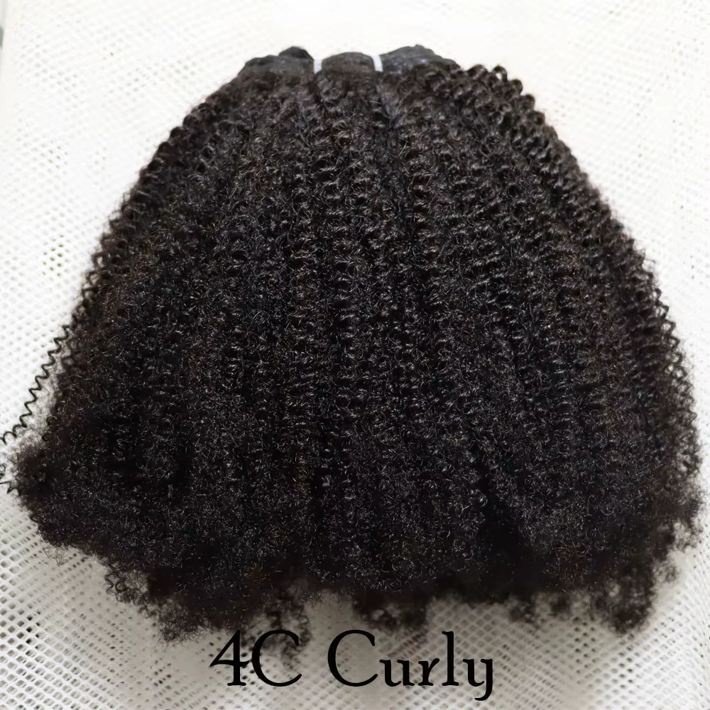 IXTUYLLY Tissage de cheveux humains 4C Afro Kinky Curly