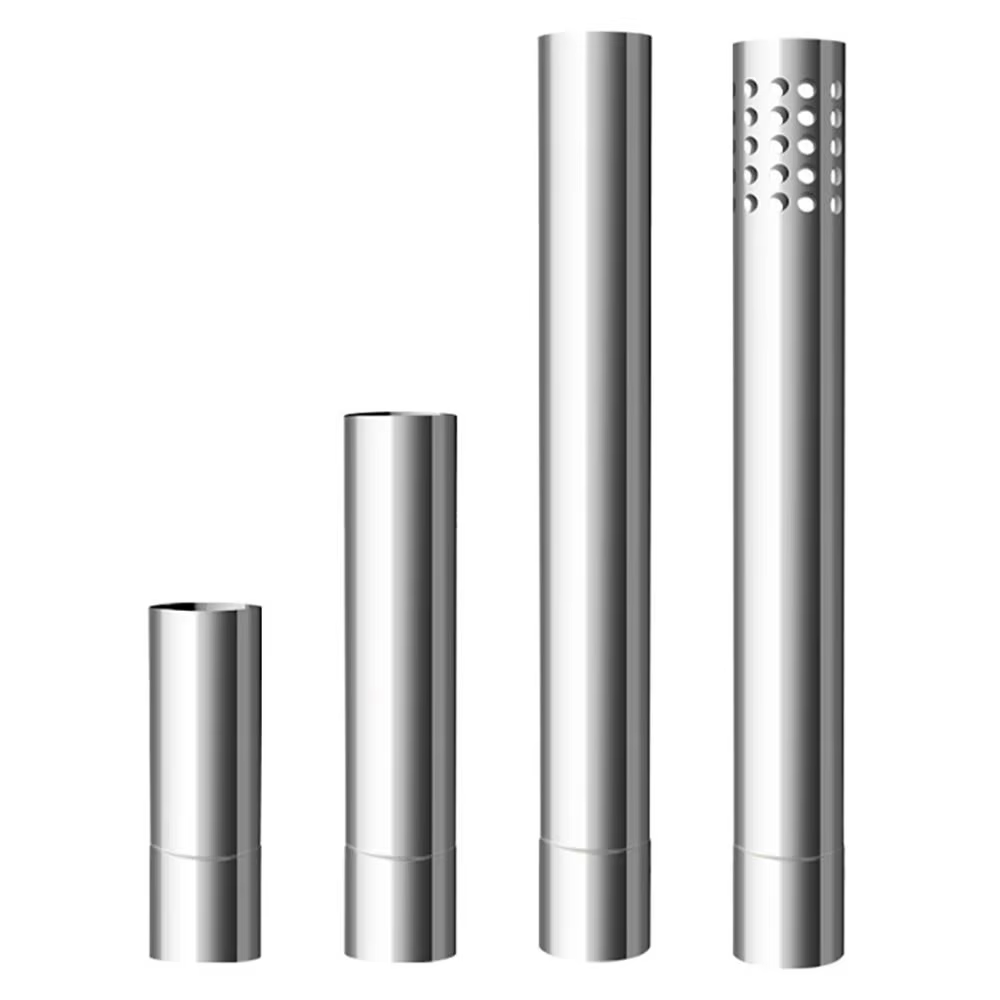 Nouveau Tube d'extension de conduit en acier inoxydable, diamètre 6CM, tuyaux de cheminée ronds, parafoudre de cheminée, Camping