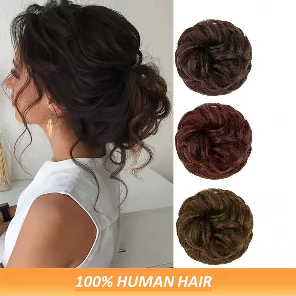 Extensions de chignon désordonné ondulé et bouclé pour femmes