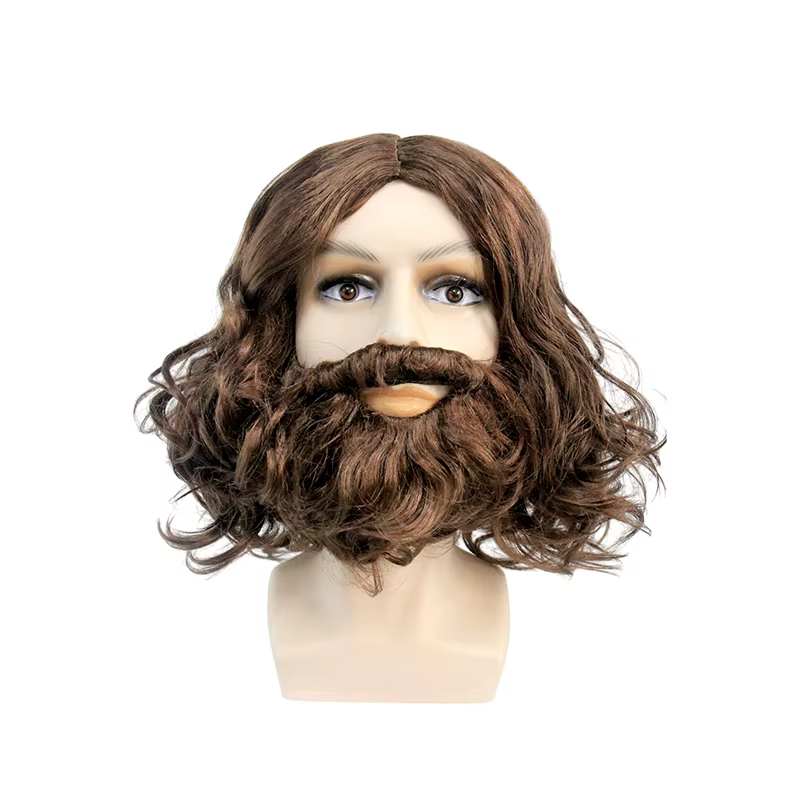 Perruque de cosplay bouclée pour homme