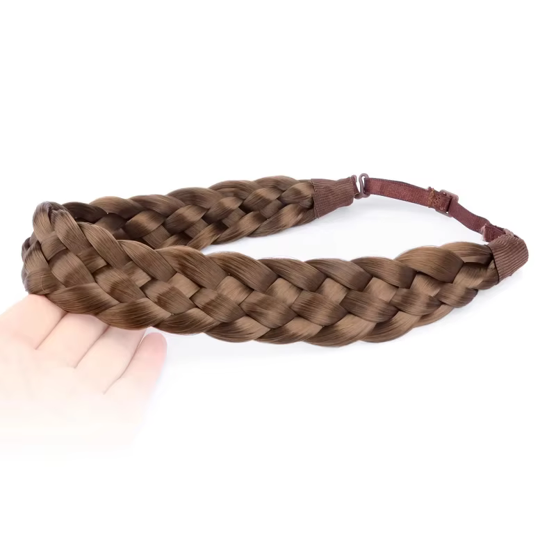 Bandeau tressé élastique à tresse synthétique pour femmes