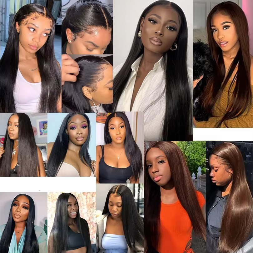 LUFFYHAIR 5*5 Base en soie pleine dentelle perruques de cheveux humains