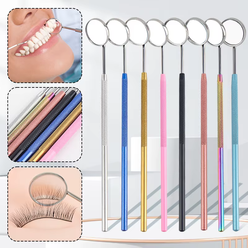 Miroir de contrôle d'extension de cils, Anti-fuite et bouclage des racines, miroir d'inspection buccale en acier inoxydable, 200 pièces