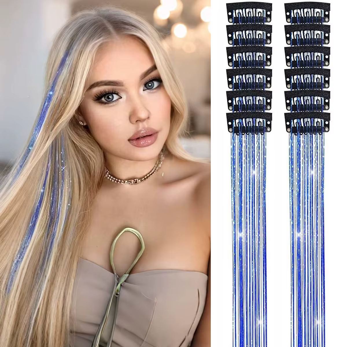 Extensions capillaires synthétiques à clips
