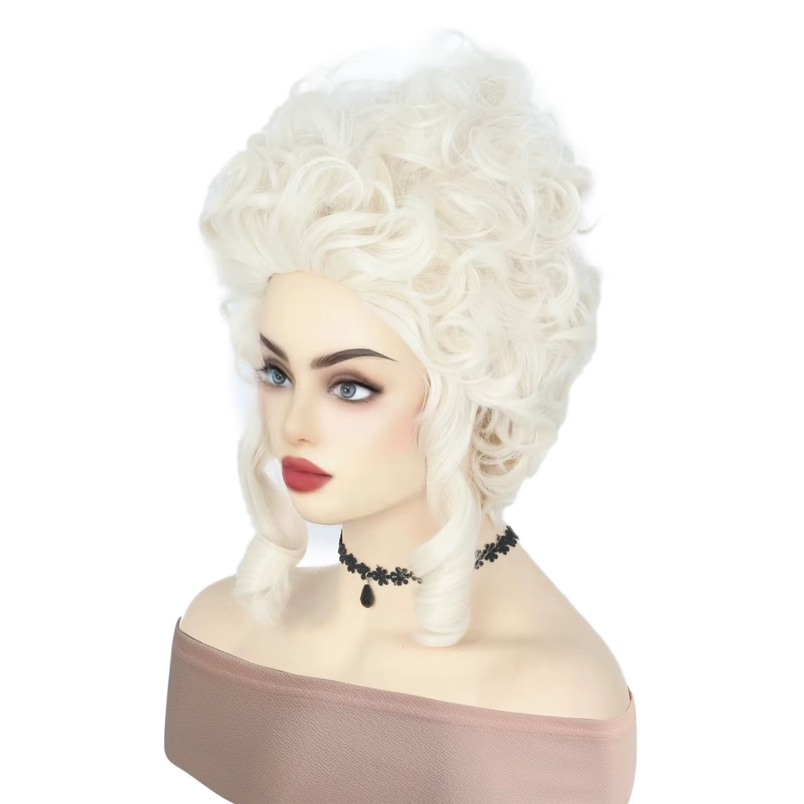Perruque de Cosplay Vintage Platine Blanche