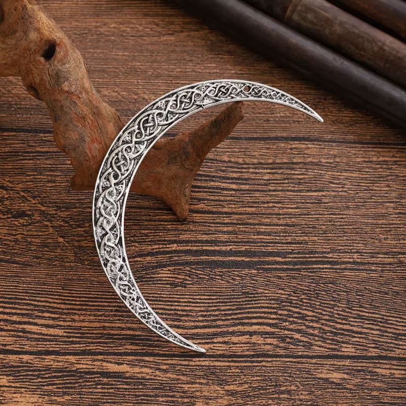 Épingle à cheveux rétro Viking en forme de lune celtique