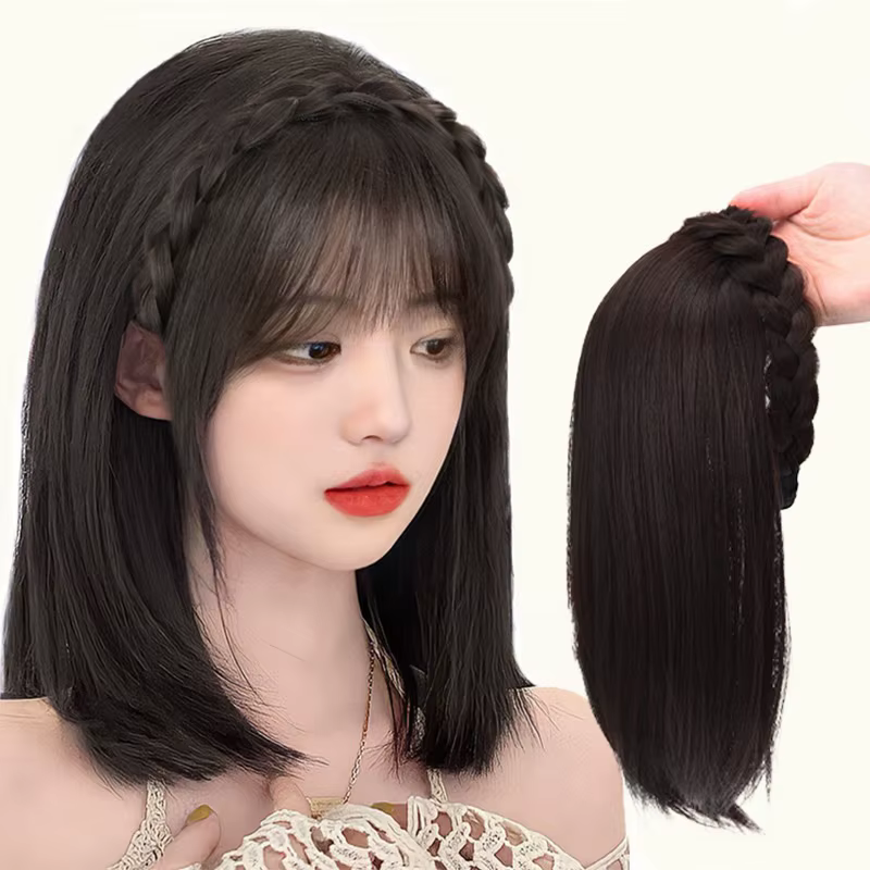 Perruque pour femme bandeau cheveux courts