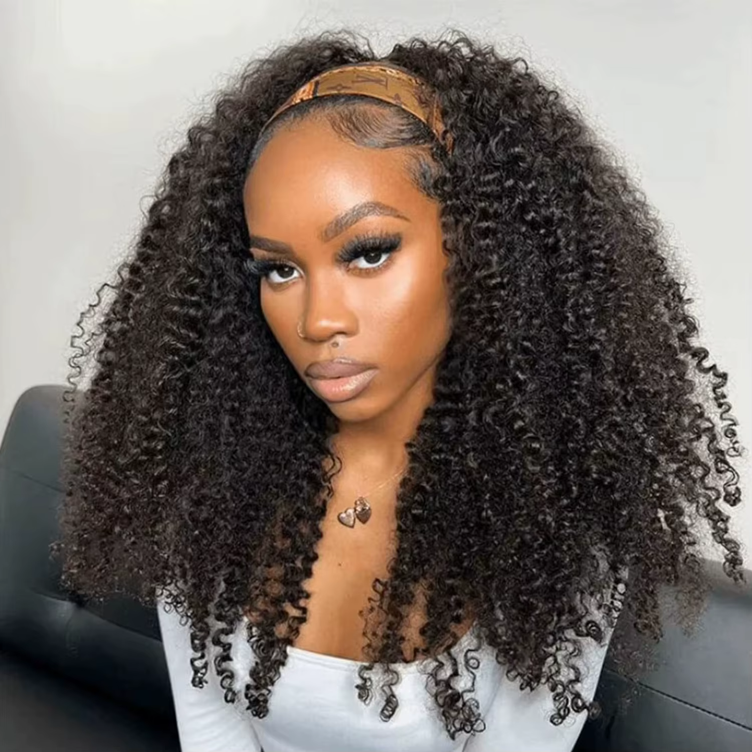 Demi-perruque cheveux humains crépus bouclés 3 en 1
