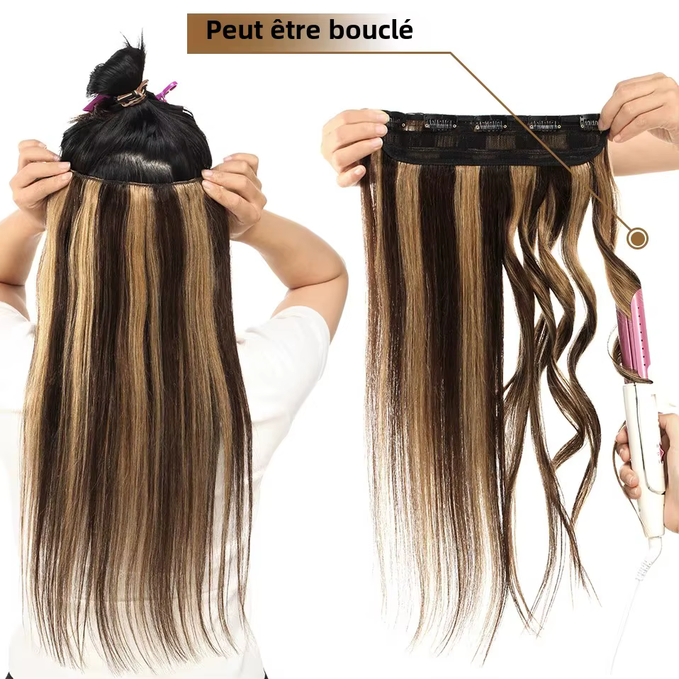 S-noilite-Extensions de Cheveux Humains à Clips, Postiche 5 Clips, 14-24 Pouces, 75-105g, Extension Naturelle, réinitialisation Optique, Blonde