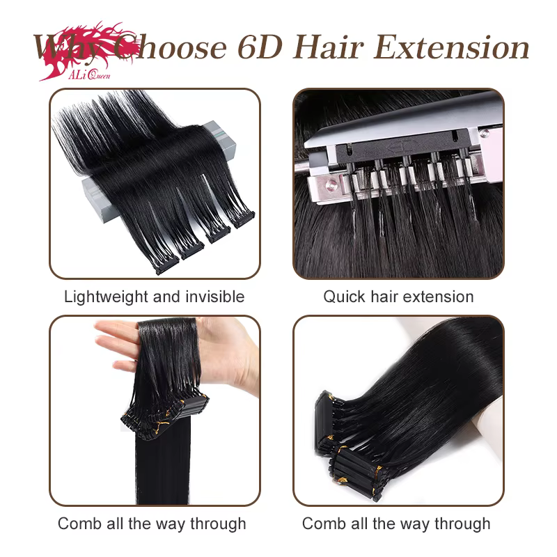 Ali Queen Hair 6D Extensions de cheveux 100% vrais