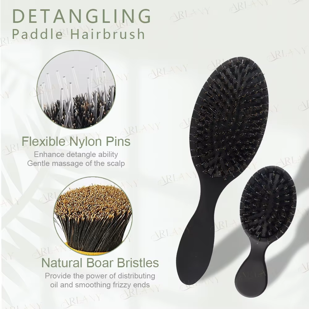 ARLANY mat poils de sanglier Extension de cheveux brosse Kit Nylon dents