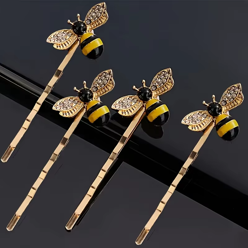 Ensemble de 4 pinces à cheveux abeille mignonnes et élégantes