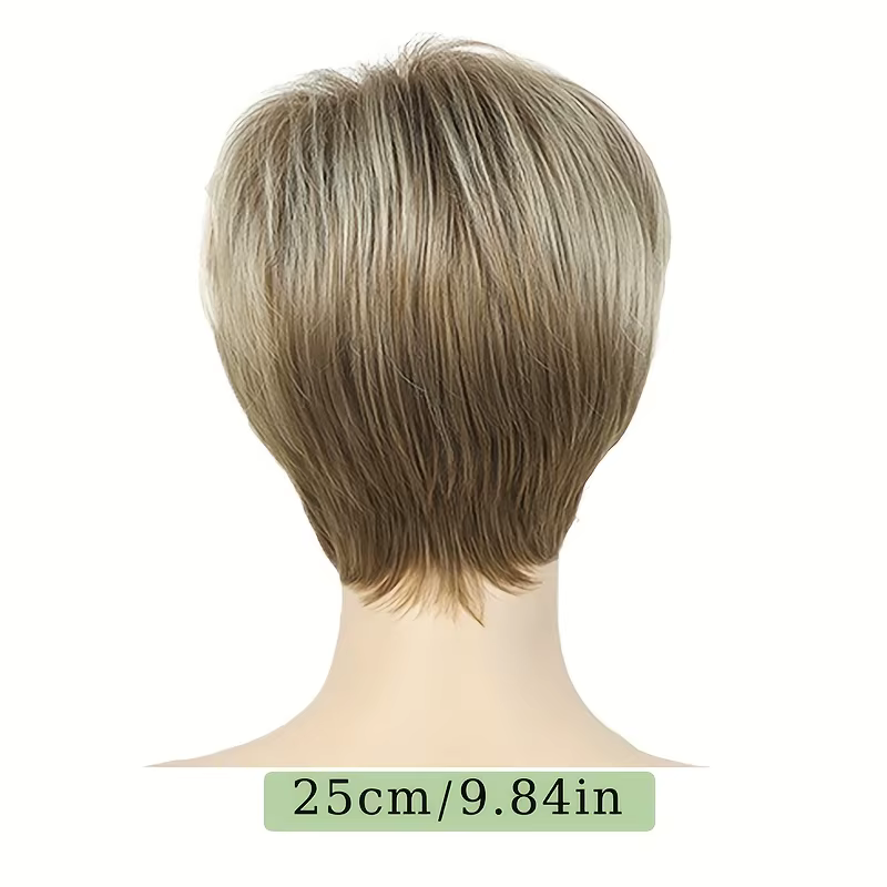Perruque synthétique courte blonde bob avec frange