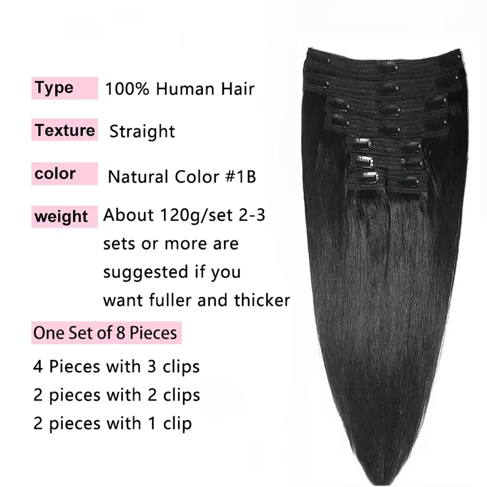 Extensions de cheveux à clipser