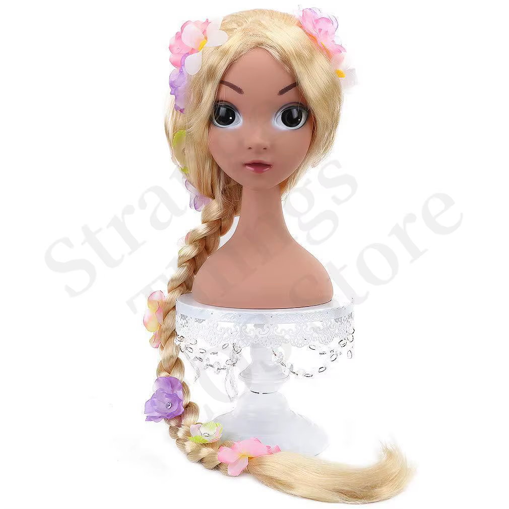 Perruque de princesse Raiponce super longue avec fleurs - Perruques synthétiques blondes tressées pour filles pour
