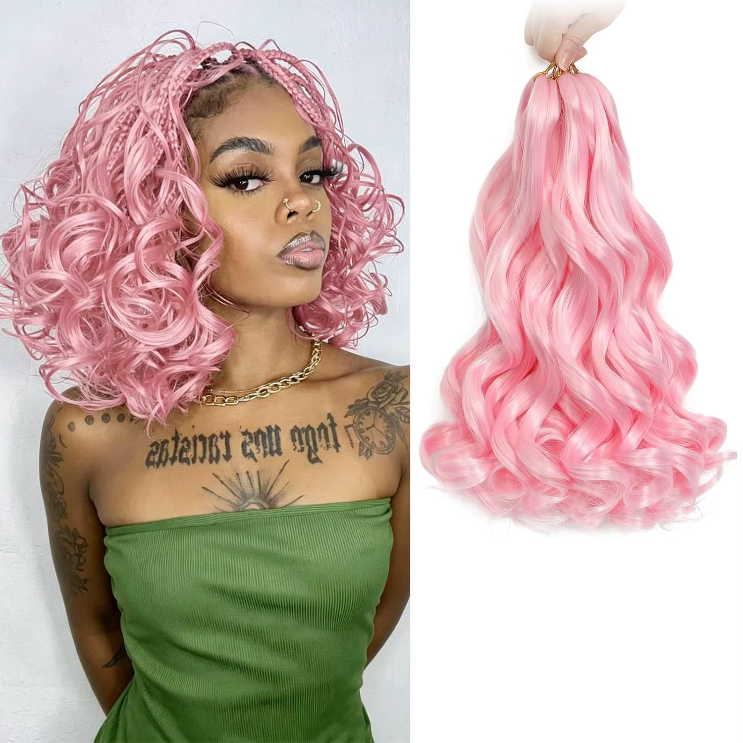 Cheveux bouclés français pour tresses