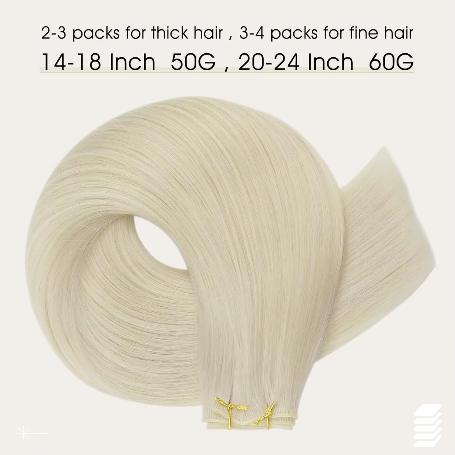 Pleine brillance 14-18 pouces génie trame Extensions de cheveux