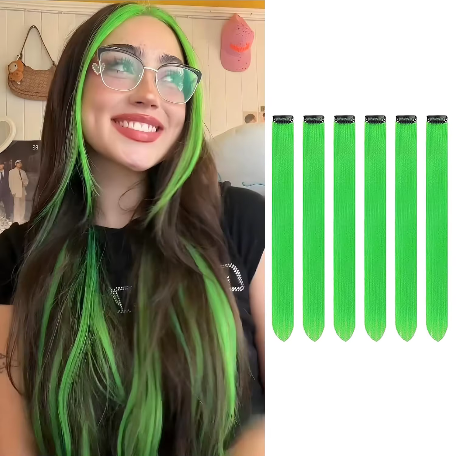 6 extensions de cheveux à clipser