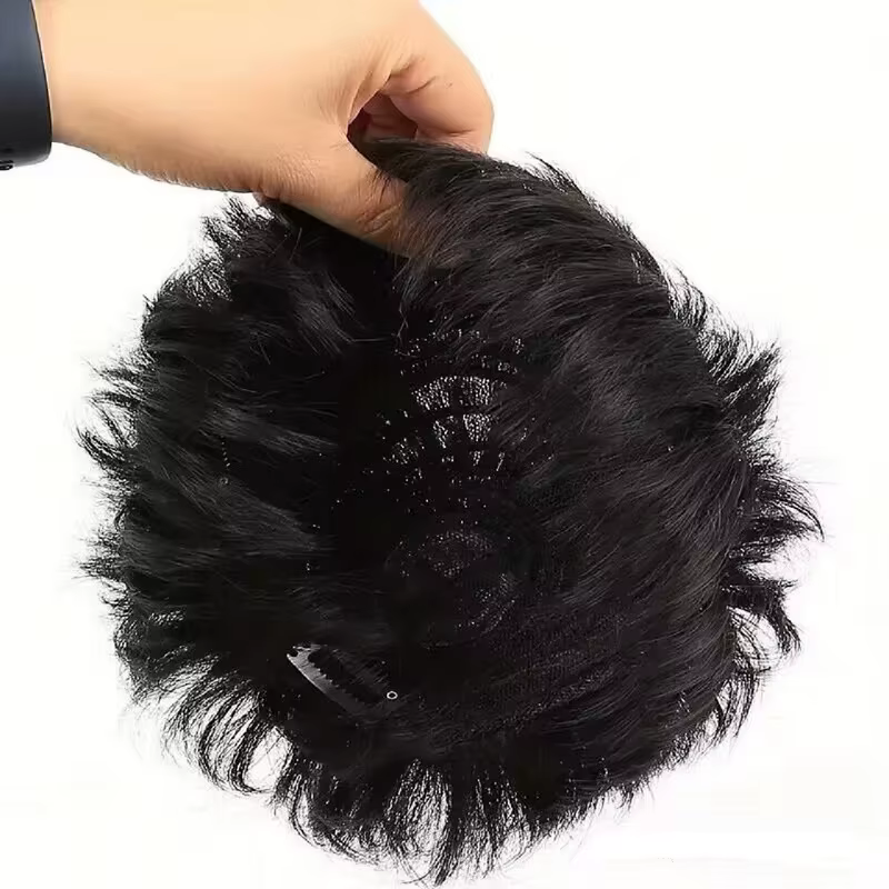 Perruque synthétique courte noire pour hommes