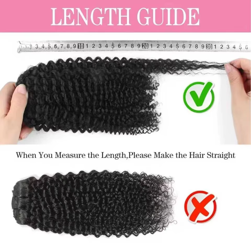 Extensions de cheveux humains bouclés afro crépus à clipser