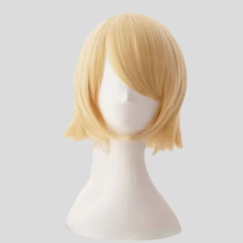 Perruque de cosplay Rin Len - Cheveux synthétiques courts dorés résistants à la chaleur