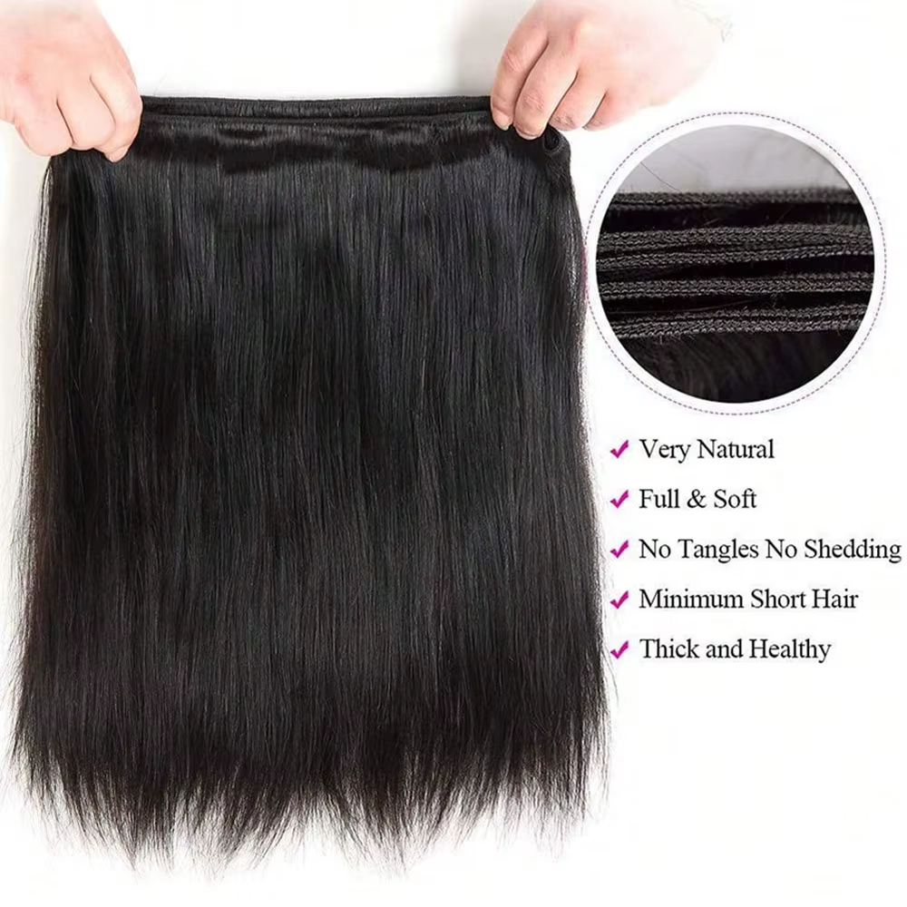 Cheveux humains 36 40 pouces os droit