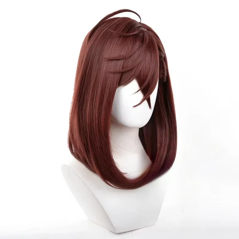 Perruque de Cosplay Anime Momo Ayase, cheveux courts marron Dandadan, en Fiber résistante à la chaleur, pour fête d'halloween, pour filles et femmes