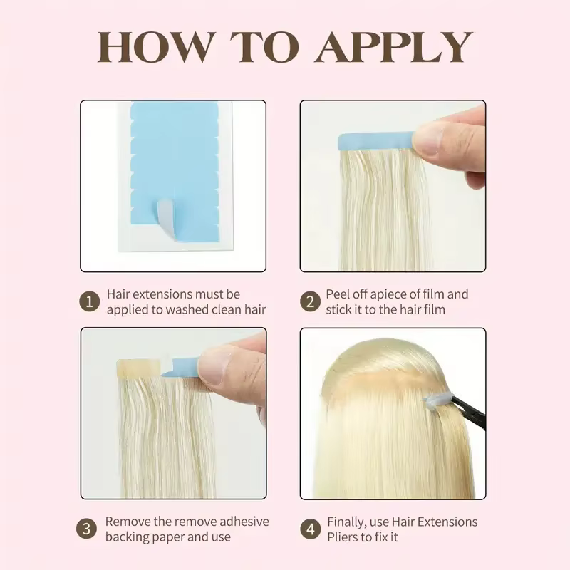 Pince à cheveux professionnelle en acier inoxydable pour extensions