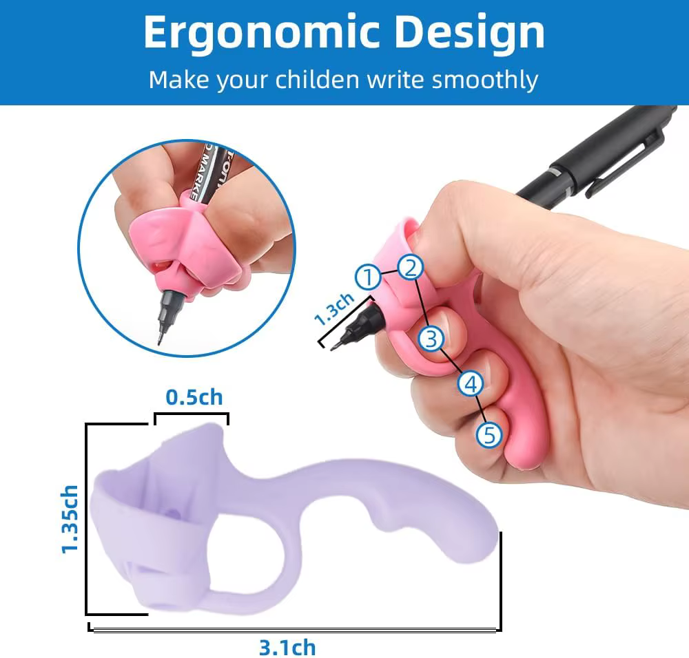 Ensemble de correcteurs de stylo à poignée, 4 pièces, correcteur d'écriture en caoutchouc souple, stylo de poignée de Posture, outil de Correction d'aide à l'écriture