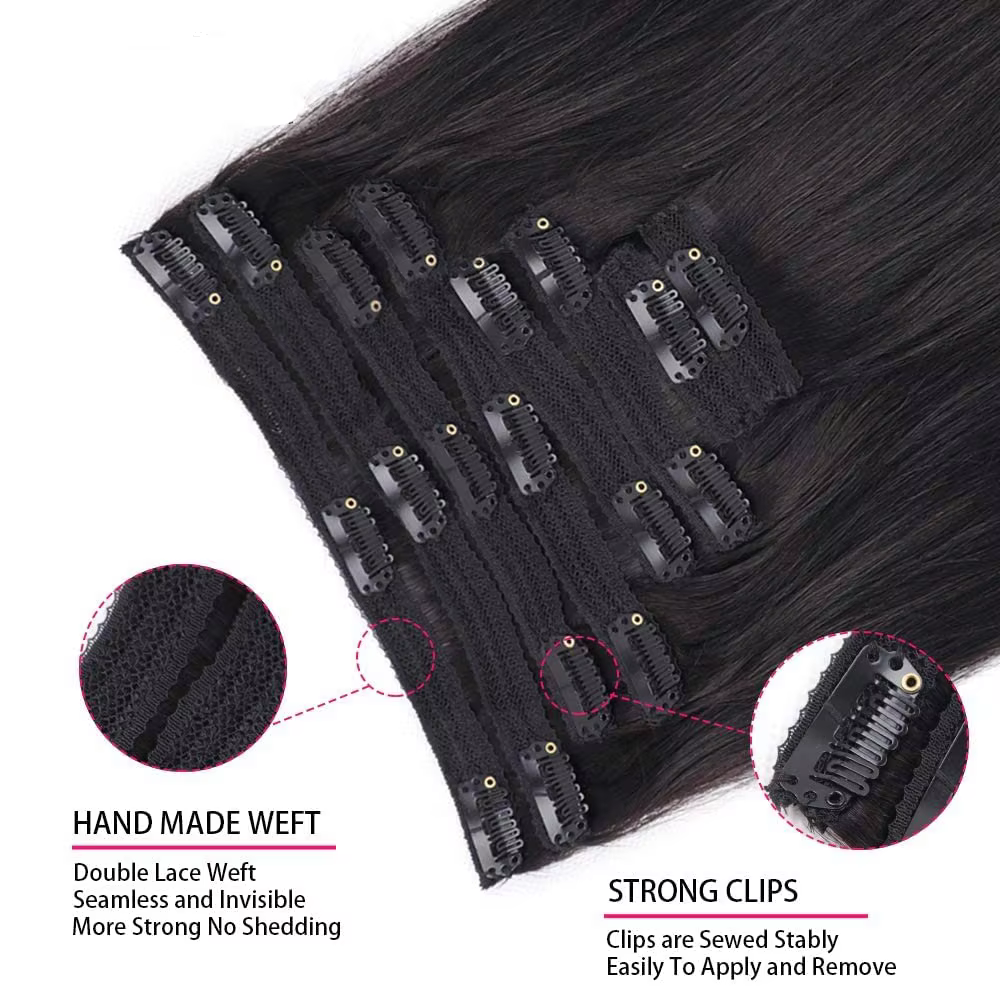 Extensions de cheveux lisses à clips