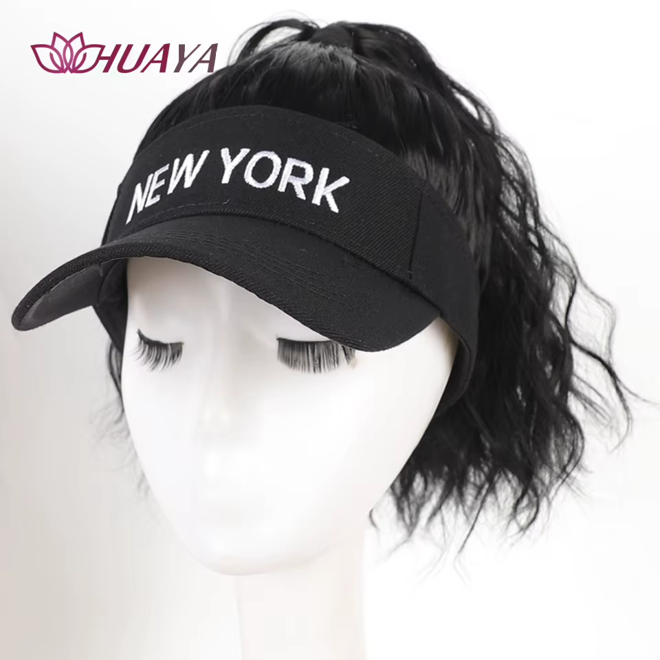 Extensions de cheveux synthétiques dames bouclés queue de cheval perruques chapeau connecté couvre-tête casquette à