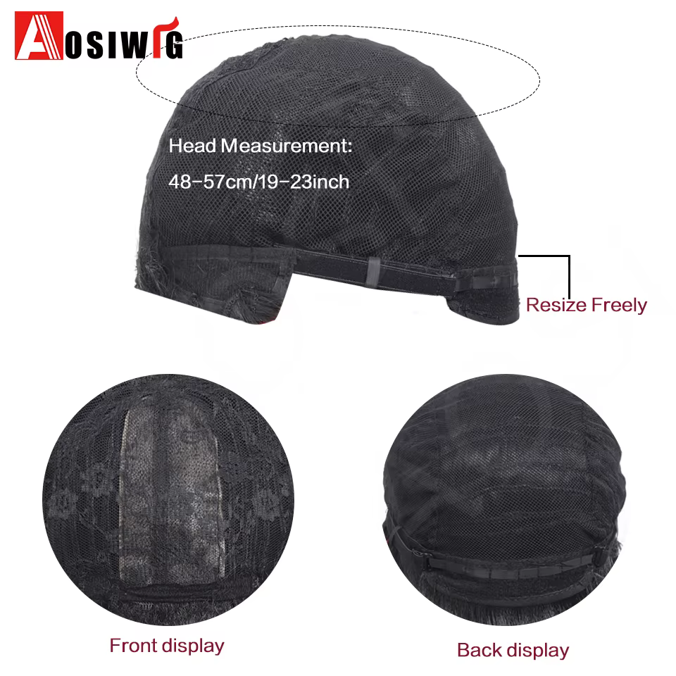 Anime films chinois Cosplay perruque noir cheveux longs raides avec tresse ruban rouge Double chignon styleet