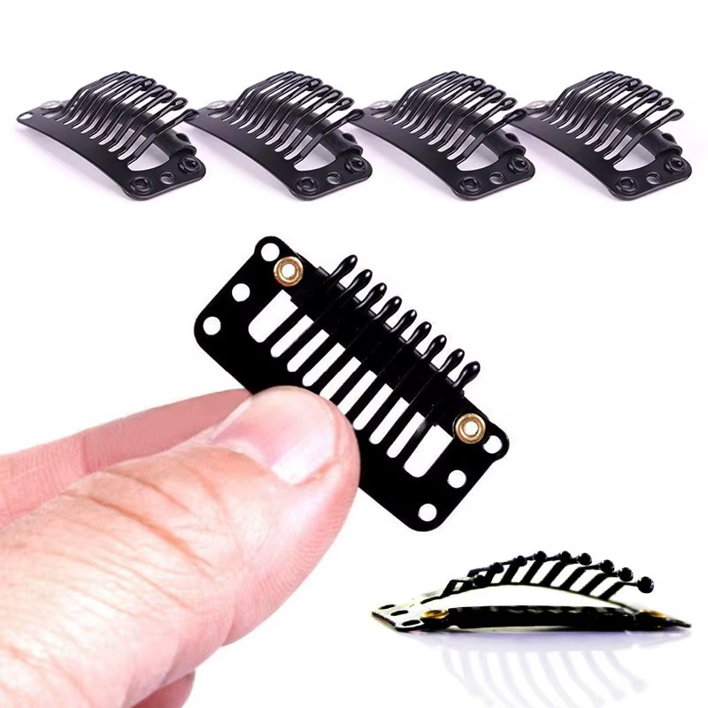 10 pcs/lot 9 dents 32mm pinces à perruque pour extensions de cheveux fournitures coudre dans