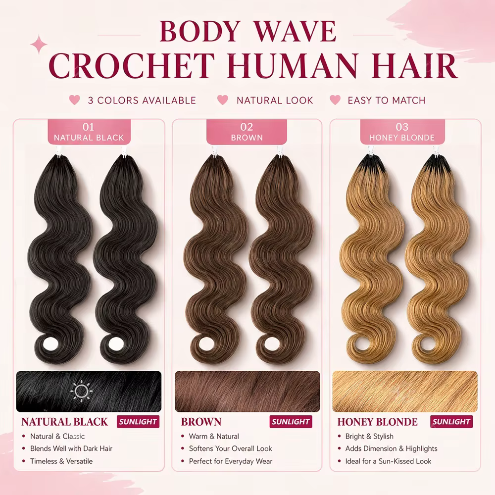 Extensions de cheveux humains au crochet