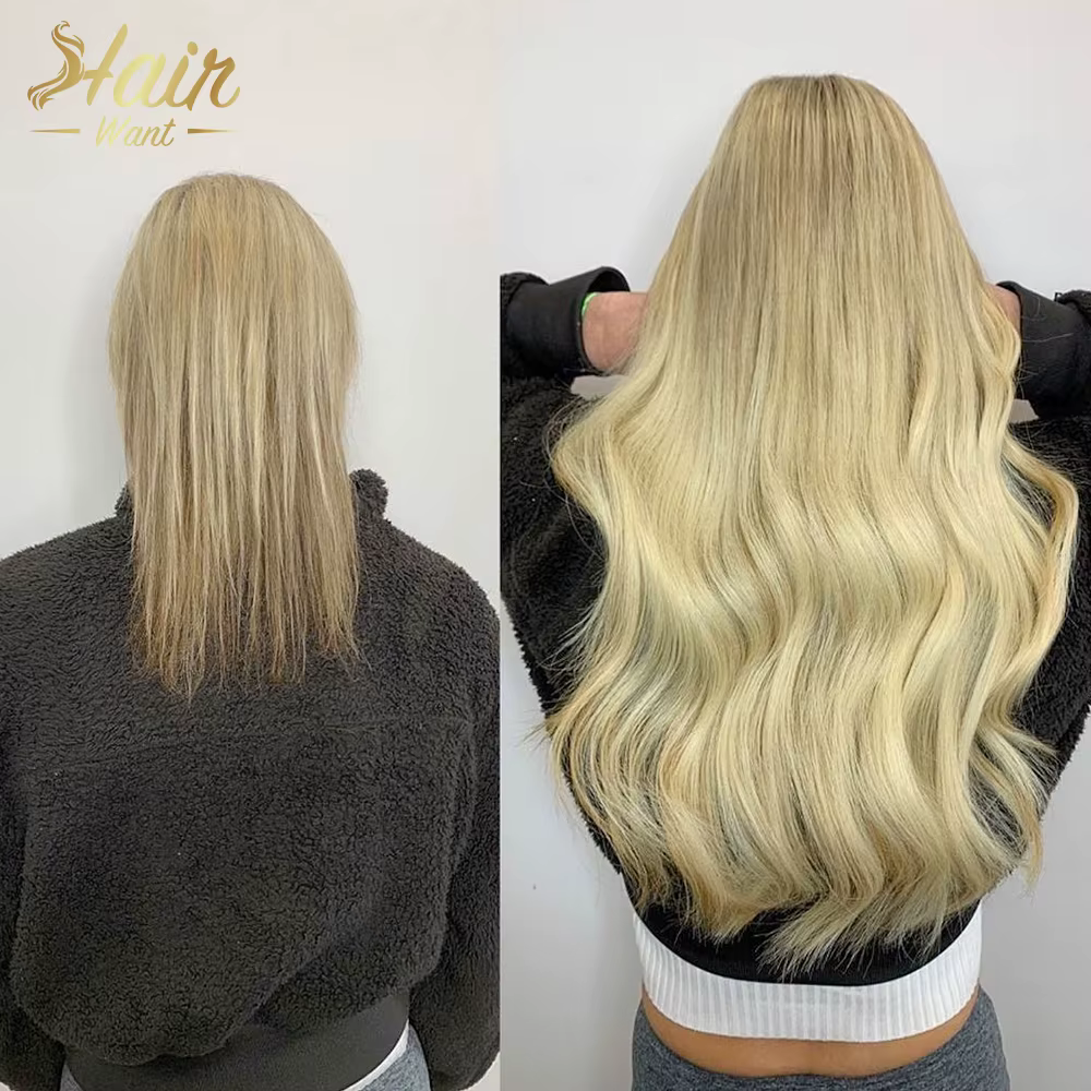 Hair Want 1000 pièces 3.0mm perles d'extension de cheveux pré-chargées avec Micro