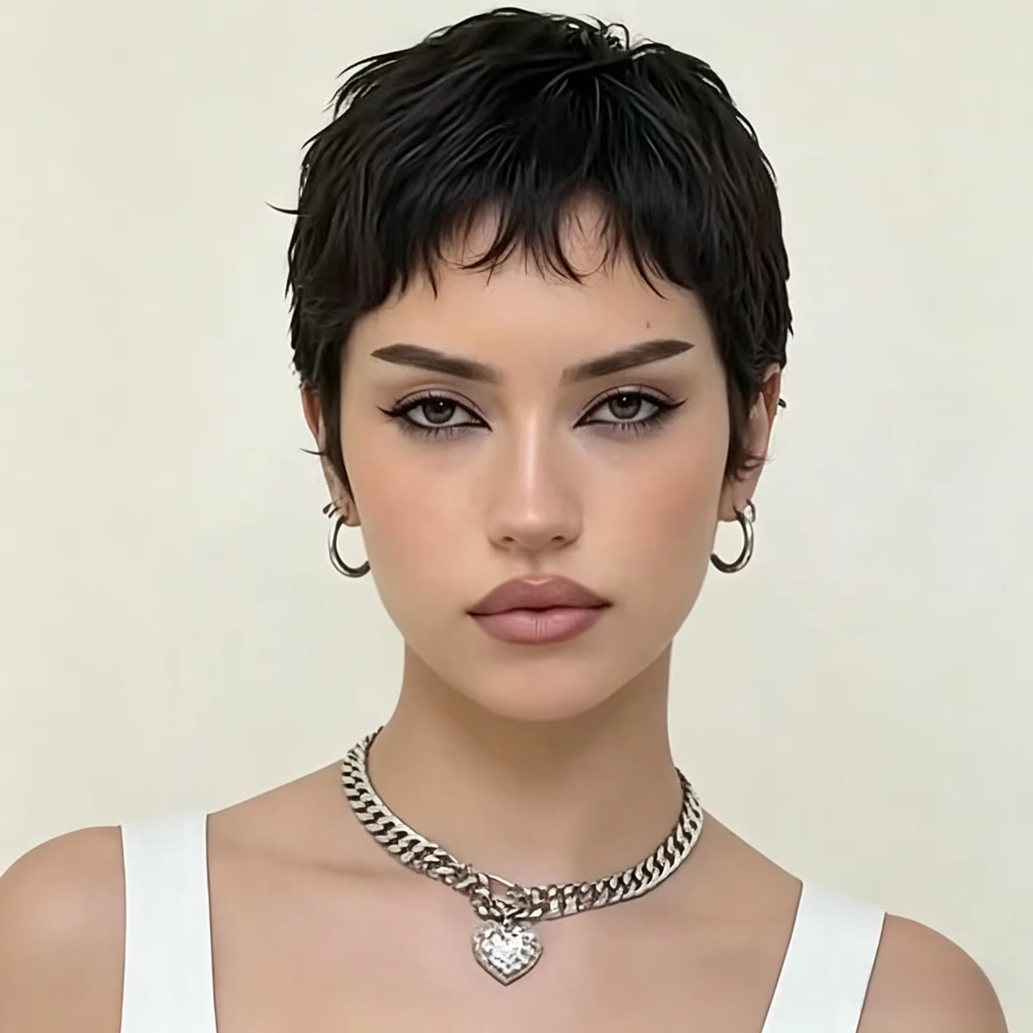 Perruque Pixie Noire Tendance Naturelle pour Femme