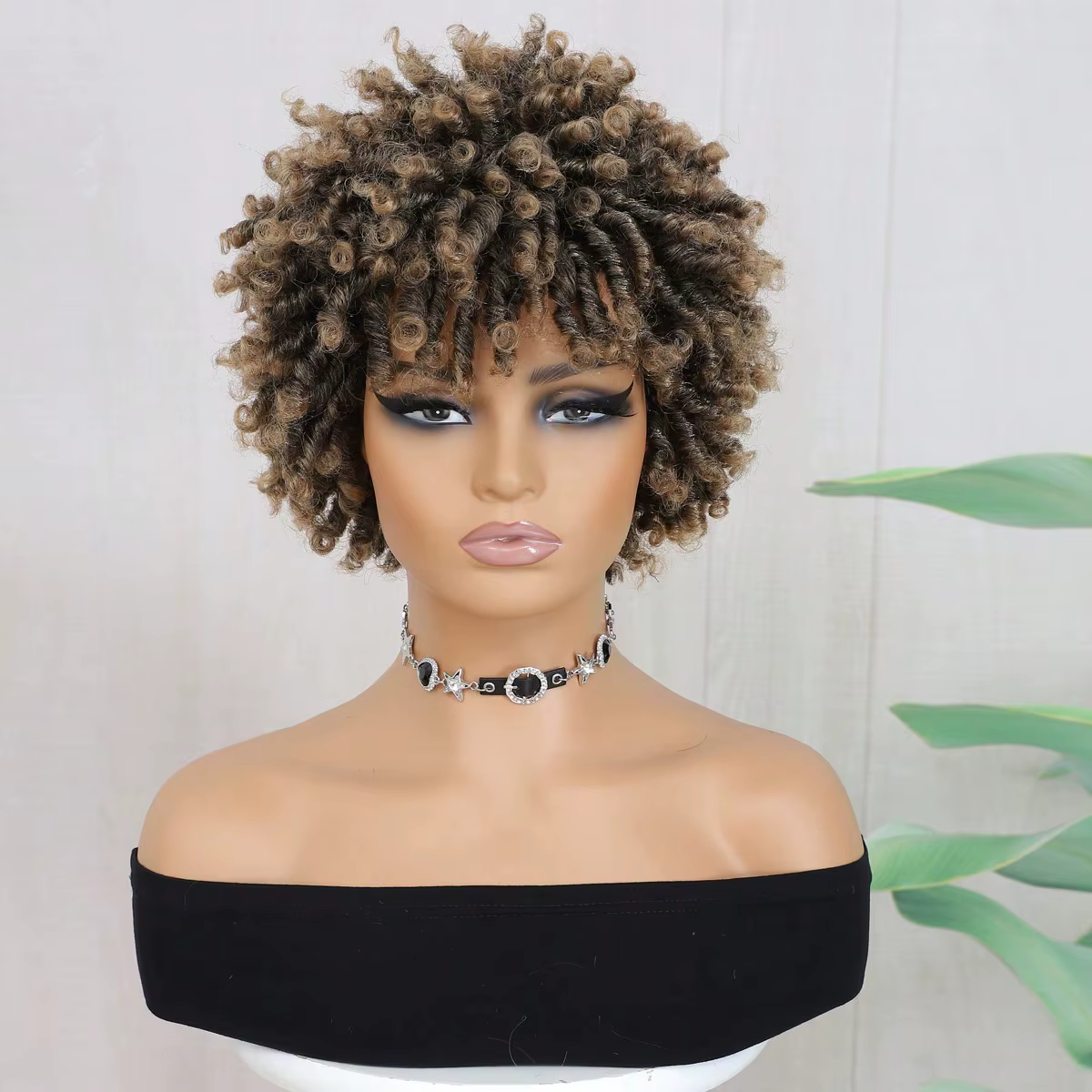 Perruque courte en dreadlocks pour femmes et hommes noirs