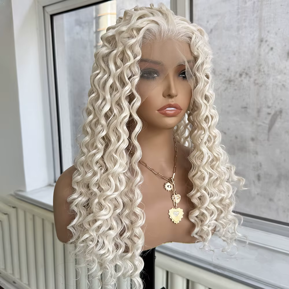 Perruque Lace Front Wig synthétique bouclée et profonde