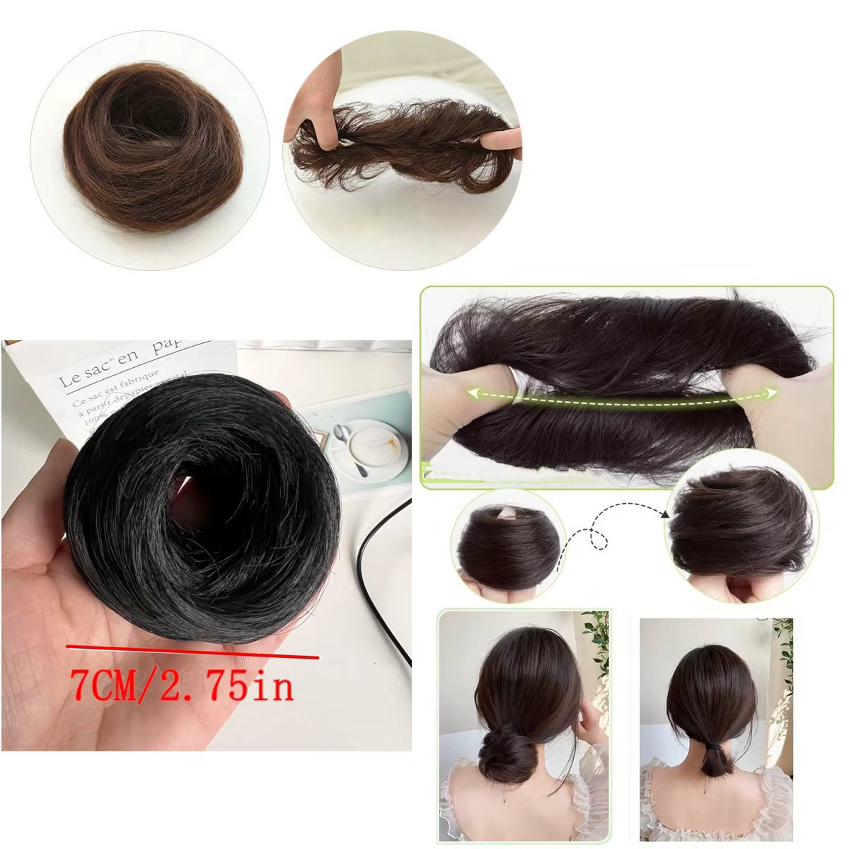 Perruque Updo synthétique facile à porter