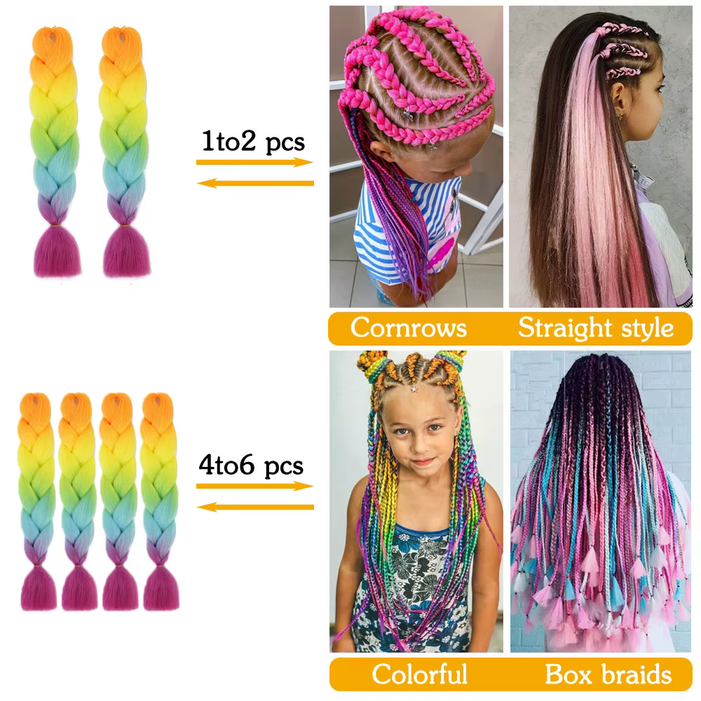 AZCalls EEN-Extensions de Tresses Synthétiques Afro Ombrées