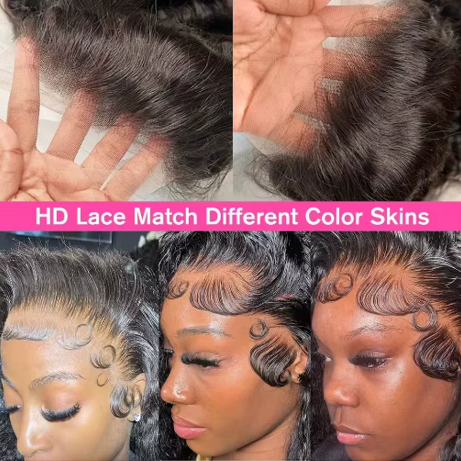 Perruque sans colle bouclée crépue 13x6 en cheveux humains
