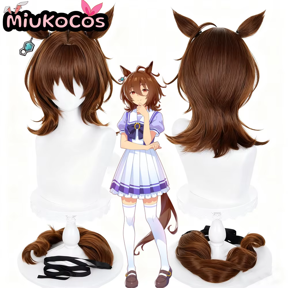 EN STOCK アvoisキン Agnes Tachyon Cosplay perruque avec oreilles et queue MiukoCosplay jeu Umamusume: joli Derby