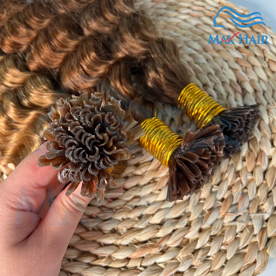 Extensions de cheveux humains à pointe en U en kératine