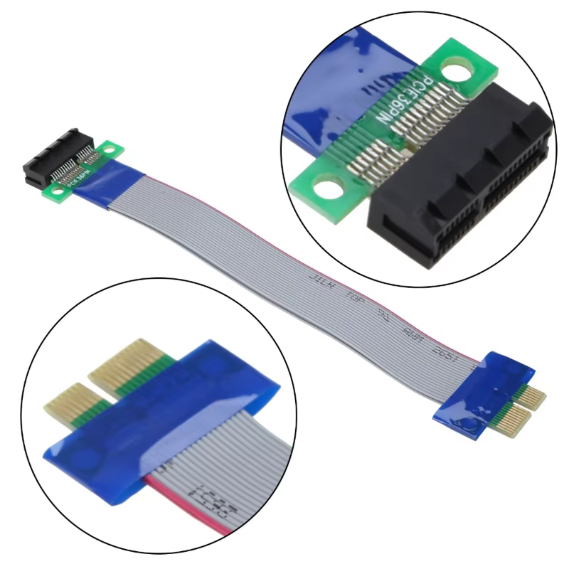 Câble convertisseur PCI pour carte EXPRESS 1X à 1X Riser, prolongateur PCIE X1 Exten