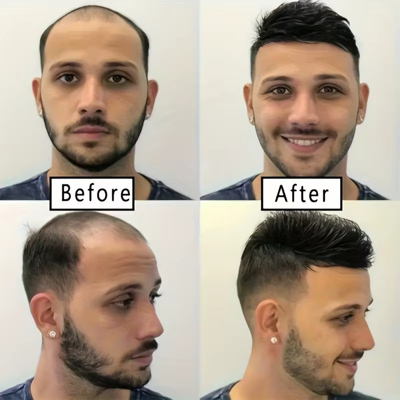 Perruque synthétique courte noire pour hommes