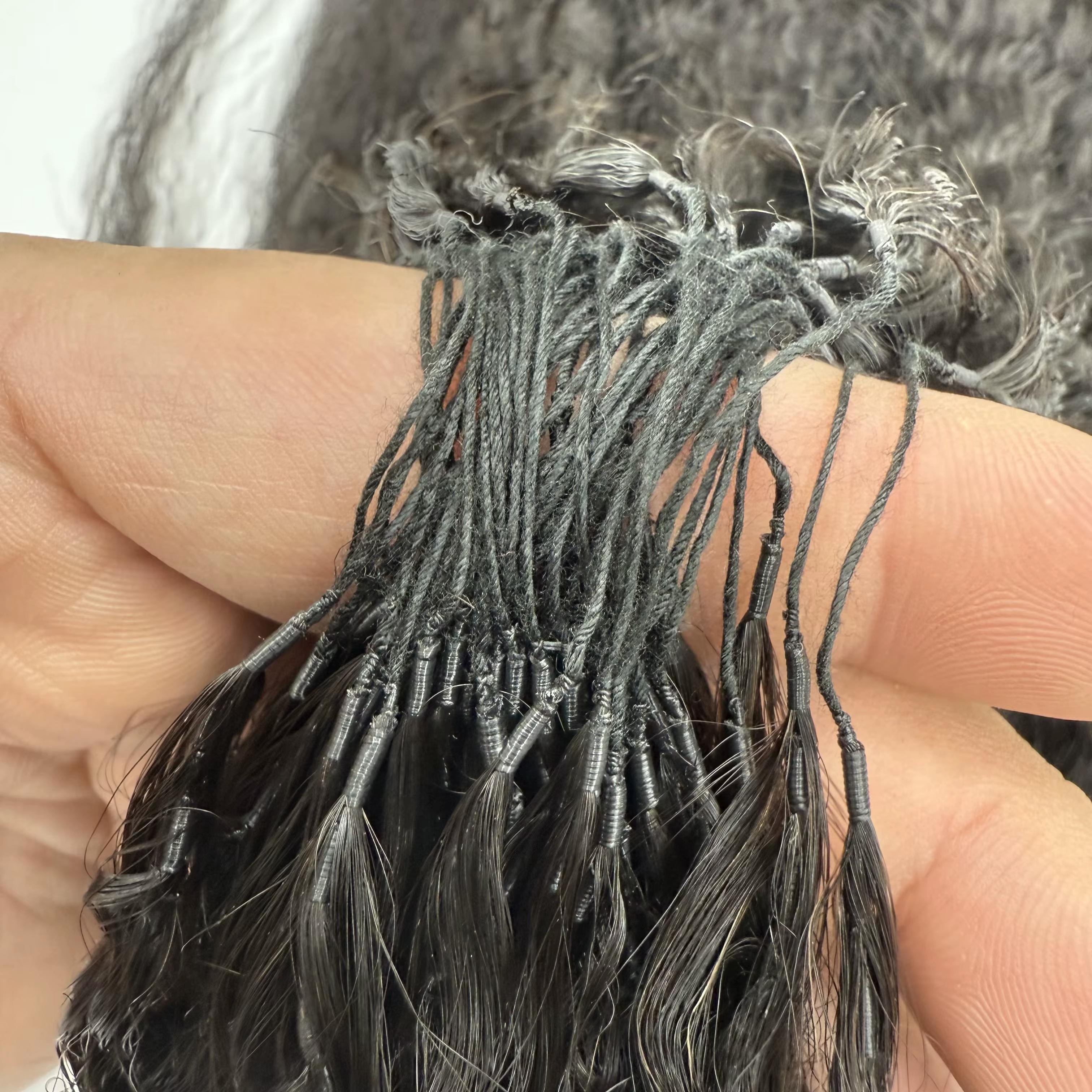 Extensions de cheveux humains au crochet effet plume