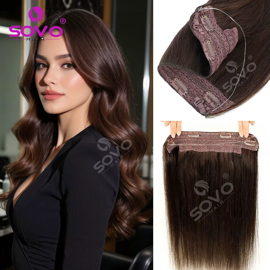 Extensions de cheveux Halo de 14 à 28 pouces