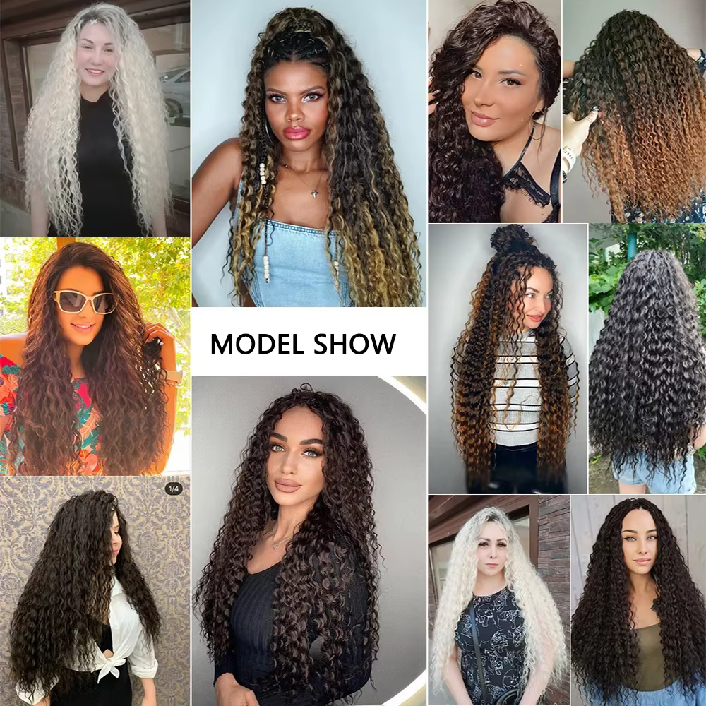 Faisceaux de cheveux synthétiques bouclés pour femmes