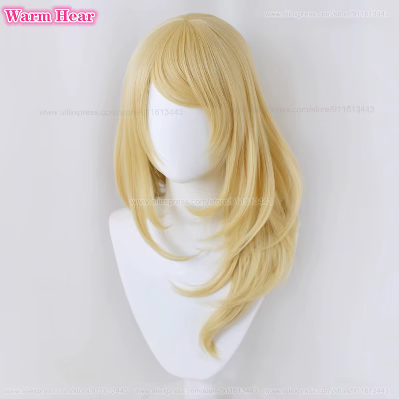 Emma Sano-Perruque Synthétique Dorée de 65cm avec Bonnet pour ixd'Halloween et Carnaval