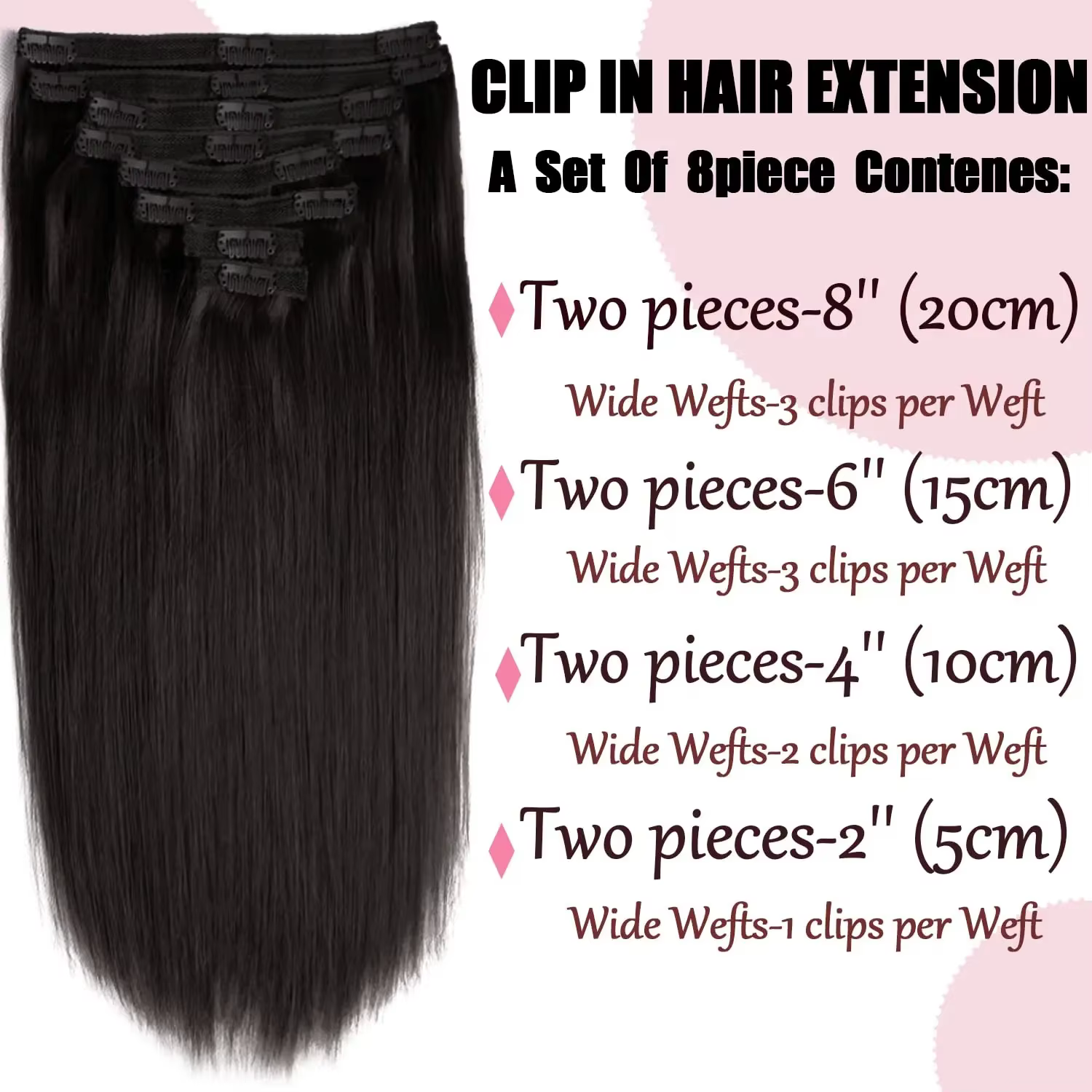 Extensions de cheveux à clipser
